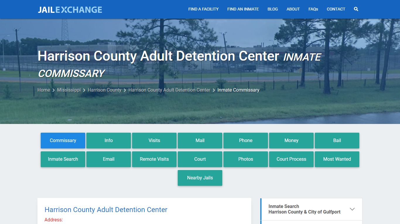 Harrison County Adult Detention Center Inmate Commissary - Jail Exchange